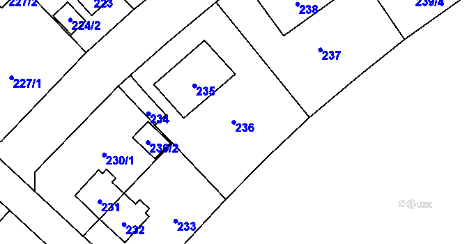 Parcela st. 236 v KÚ Trmice, Katastrální mapa