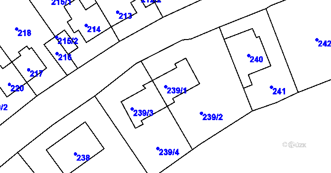 Parcela st. 239/1 v KÚ Trmice, Katastrální mapa