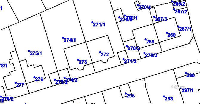 Parcela st. 272 v KÚ Trmice, Katastrální mapa
