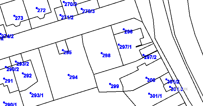 Parcela st. 298 v KÚ Trmice, Katastrální mapa