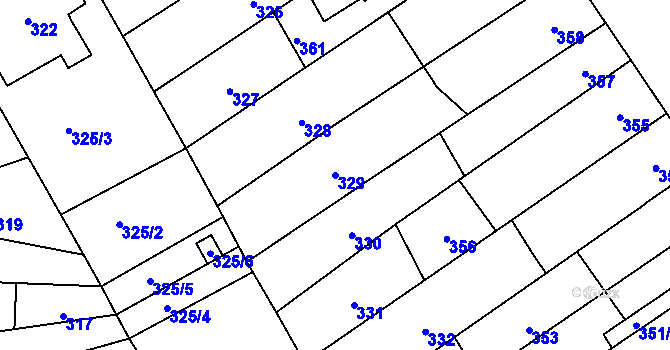 Parcela st. 329 v KÚ Trmice, Katastrální mapa