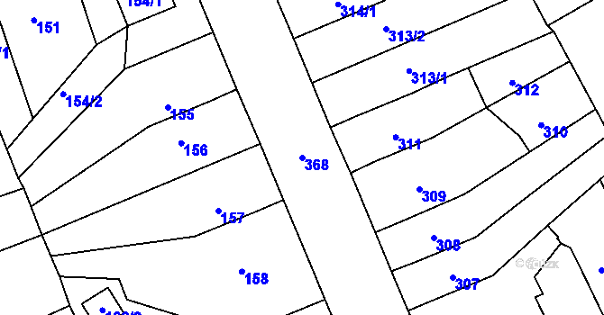 Parcela st. 368 v KÚ Trmice, Katastrální mapa