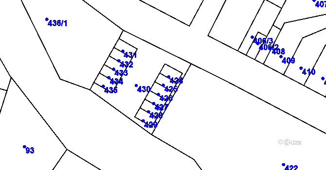 Parcela st. 425 v KÚ Trmice, Katastrální mapa