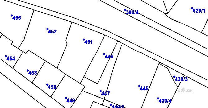 Parcela st. 446 v KÚ Trmice, Katastrální mapa