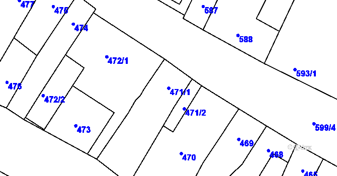 Parcela st. 471/1 v KÚ Trmice, Katastrální mapa