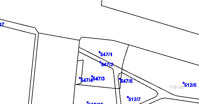 Parcela st. 547/1 v KÚ Trmice, Katastrální mapa