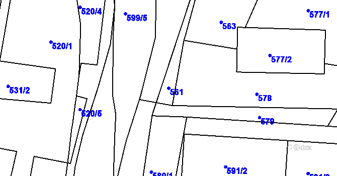 Parcela st. 561 v KÚ Trmice, Katastrální mapa