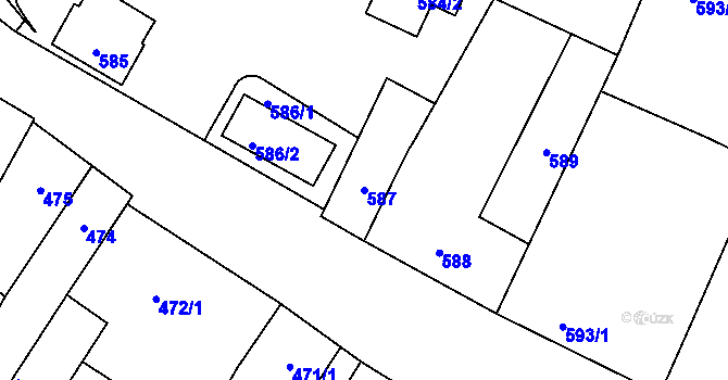 Parcela st. 587 v KÚ Trmice, Katastrální mapa
