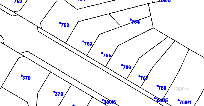 Parcela st. 765 v KÚ Trmice, Katastrální mapa