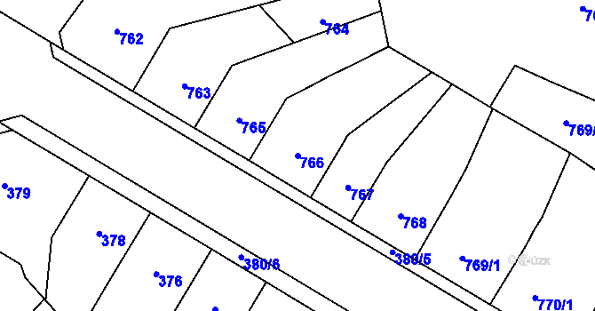 Parcela st. 766 v KÚ Trmice, Katastrální mapa