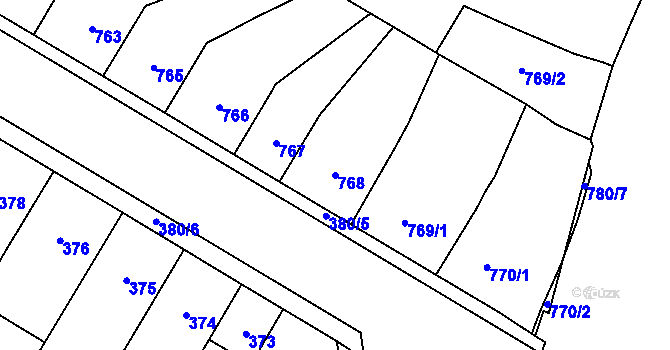 Parcela st. 768 v KÚ Trmice, Katastrální mapa