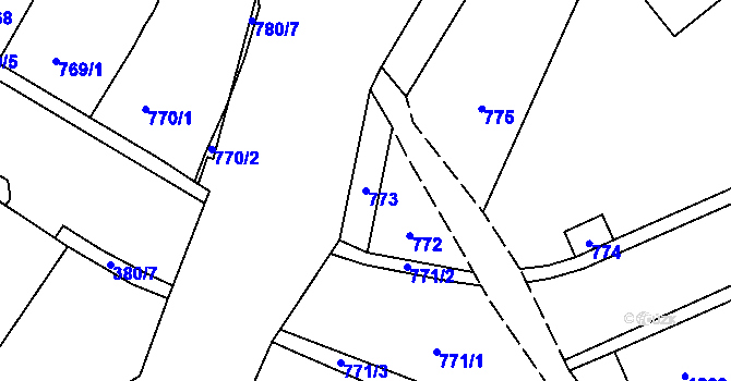 Parcela st. 773 v KÚ Trmice, Katastrální mapa
