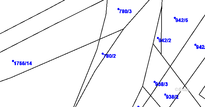 Parcela st. 780/2 v KÚ Trmice, Katastrální mapa