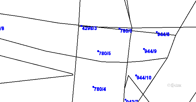 Parcela st. 780/5 v KÚ Trmice, Katastrální mapa