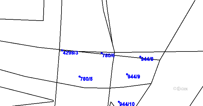 Parcela st. 780/6 v KÚ Trmice, Katastrální mapa