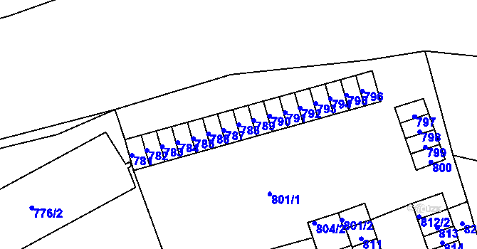 Parcela st. 788 v KÚ Trmice, Katastrální mapa