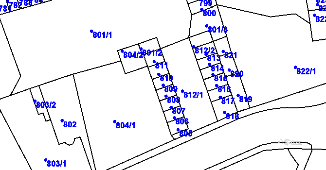 Parcela st. 809 v KÚ Trmice, Katastrální mapa
