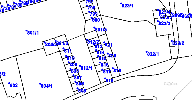 Parcela st. 814 v KÚ Trmice, Katastrální mapa