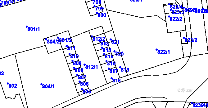Parcela st. 815 v KÚ Trmice, Katastrální mapa
