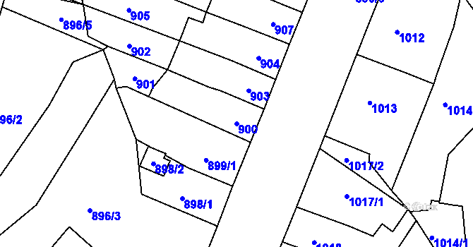 Parcela st. 900 v KÚ Trmice, Katastrální mapa