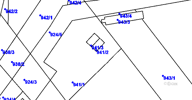 Parcela st. 941/2 v KÚ Trmice, Katastrální mapa