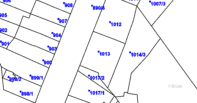Parcela st. 1013 v KÚ Trmice, Katastrální mapa