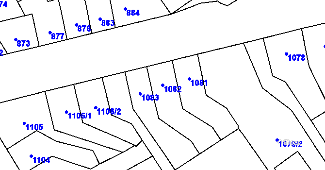 Parcela st. 1082 v KÚ Trmice, Katastrální mapa