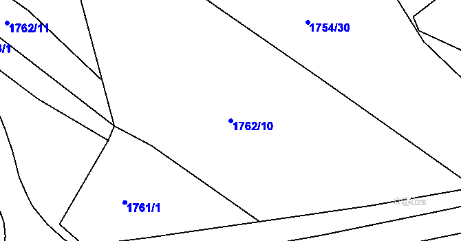 Parcela st. 1762/10 v KÚ Trmice, Katastrální mapa