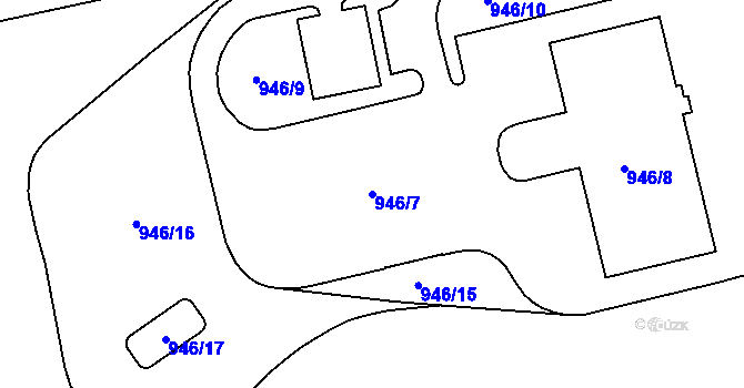 Parcela st. 946/7 v KÚ Trmice, Katastrální mapa