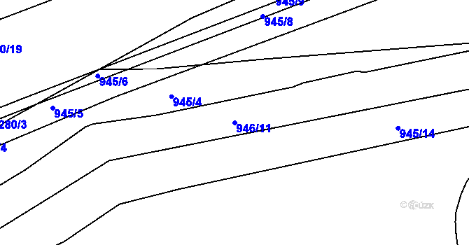 Parcela st. 946/11 v KÚ Trmice, Katastrální mapa