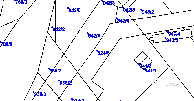 Parcela st. 924/5 v KÚ Trmice, Katastrální mapa
