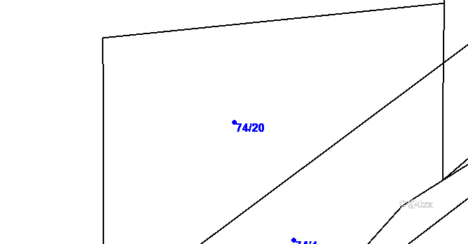 Parcela st. 74/20 v KÚ Trmice, Katastrální mapa