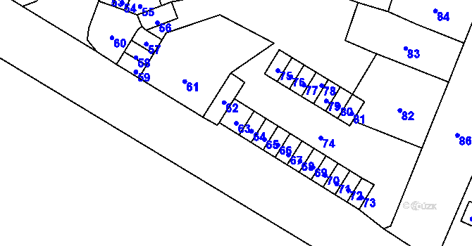 Parcela st. 63 v KÚ Předlice, Katastrální mapa