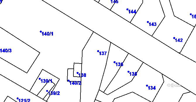 Parcela st. 137 v KÚ Předlice, Katastrální mapa