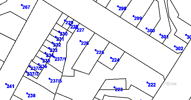 Parcela st. 225 v KÚ Předlice, Katastrální mapa