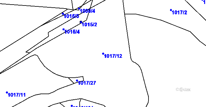 Parcela st. 1017/12 v KÚ Předlice, Katastrální mapa