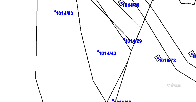 Parcela st. 1014/43 v KÚ Předlice, Katastrální mapa