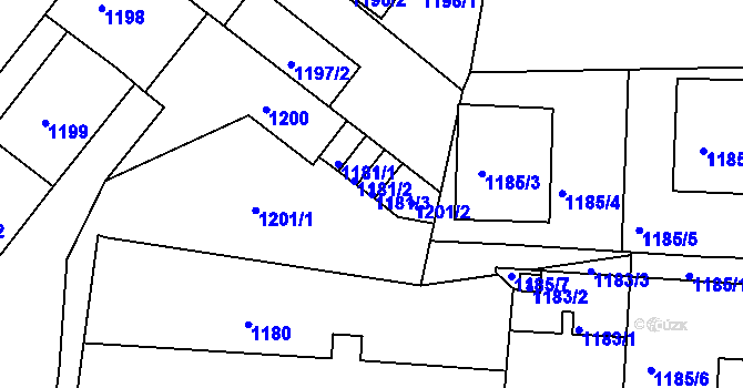 Parcela st. 1181/3 v KÚ Klíše, Katastrální mapa