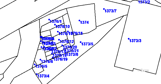 Parcela st. 1373/5 v KÚ Klíše, Katastrální mapa