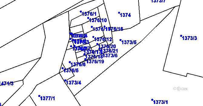 Parcela st. 1373/6 v KÚ Klíše, Katastrální mapa