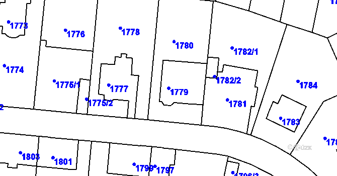 Parcela st. 1779 v KÚ Klíše, Katastrální mapa