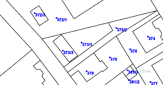 Parcela st. 373/1 v KÚ Klíše, Katastrální mapa
