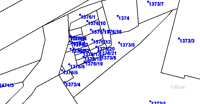 Parcela st. 1376/22 v KÚ Klíše, Katastrální mapa