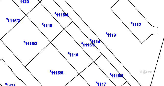 Parcela st. 1115/6 v KÚ Klíše, Katastrální mapa