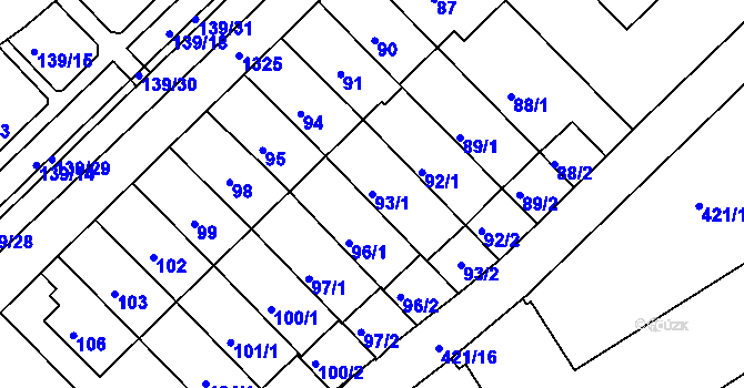 Parcela st. 93/1 v KÚ Bukov, Katastrální mapa
