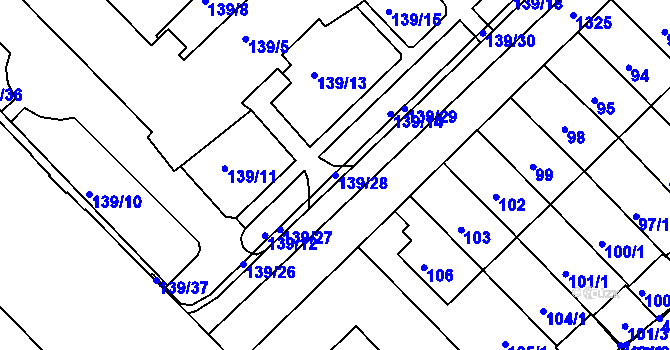 Parcela st. 139/28 v KÚ Bukov, Katastrální mapa