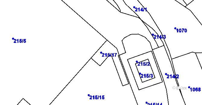 Parcela st. 215/17 v KÚ Bukov, Katastrální mapa