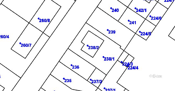 Parcela st. 238/2 v KÚ Bukov, Katastrální mapa
