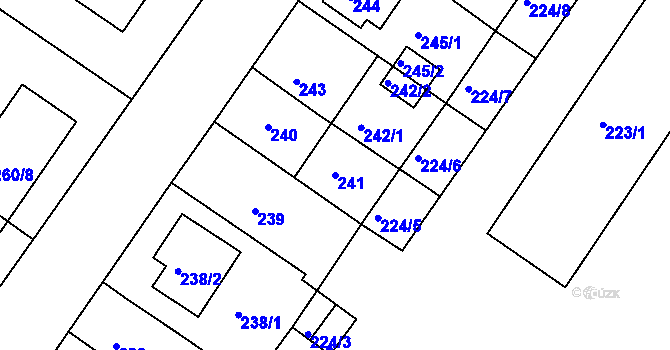 Parcela st. 241 v KÚ Bukov, Katastrální mapa