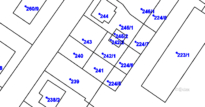 Parcela st. 242/1 v KÚ Bukov, Katastrální mapa